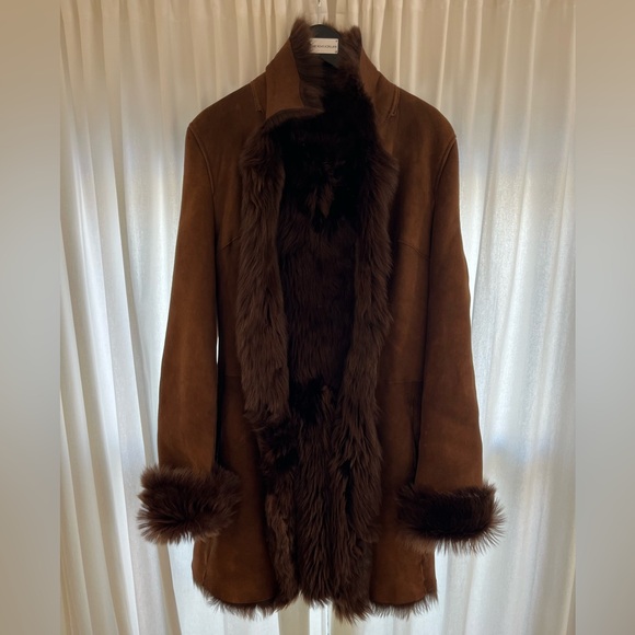 🤎 Luxury Italian Fur Shearling Coat in Chocolate Brown 🤎 - Picture 5 of 17